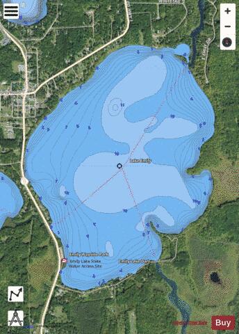 Emily depth contour Map - i-Boating App - Satellite