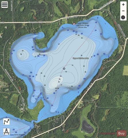Upper Mission depth contour Map - i-Boating App - Satellite