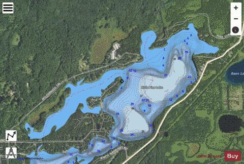 Little Pine depth contour Map - i-Boating App - Satellite