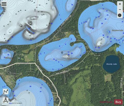 Little Hubert depth contour Map - i-Boating App - Satellite