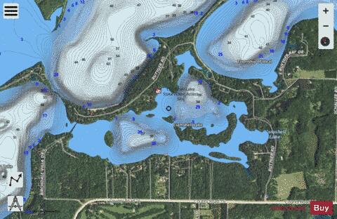 Clamshell depth contour Map - i-Boating App - Satellite