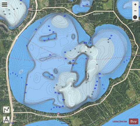 Round depth contour Map - i-Boating App - Satellite