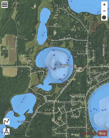 Middle Whipple depth contour Map - i-Boating App - Satellite