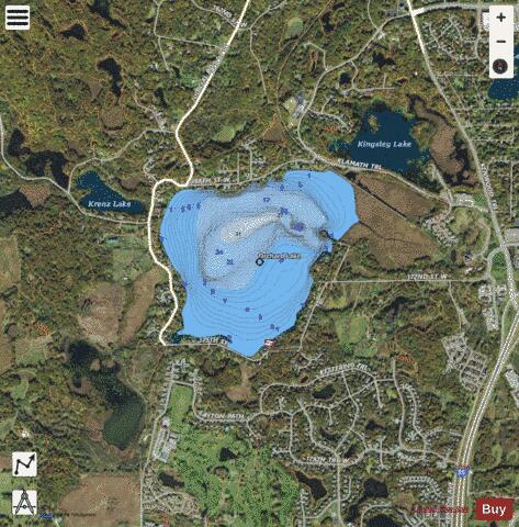 Orchard depth contour Map - i-Boating App - Satellite