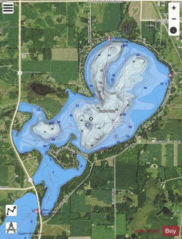 Maple depth contour Map - i-Boating App - Satellite