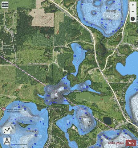 North Union depth contour Map - i-Boating App - Satellite