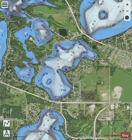 Cowdrey,Lake depth contour Map - i-Boating App - Satellite