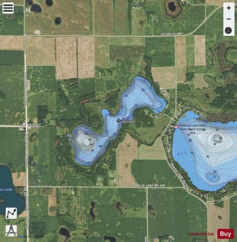 Spring depth contour Map - i-Boating App - Satellite