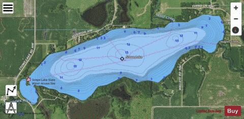 Stowe depth contour Map - i-Boating App - Satellite