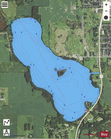 Pickeral depth contour Map - i-Boating App - Satellite