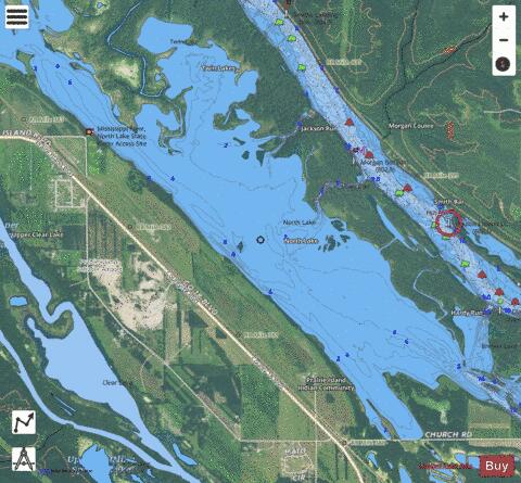 U.S. Lock & Dam #3 depth contour Map - i-Boating App - Satellite