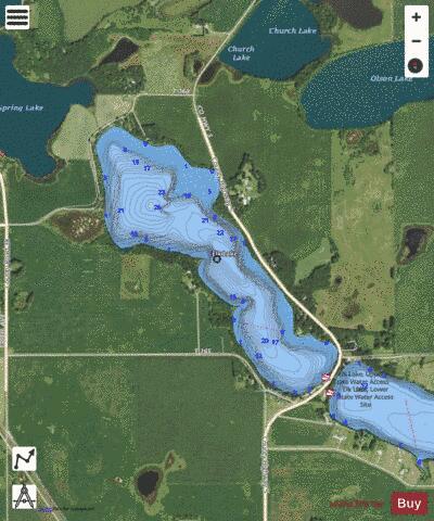 Elk depth contour Map - i-Boating App - Satellite