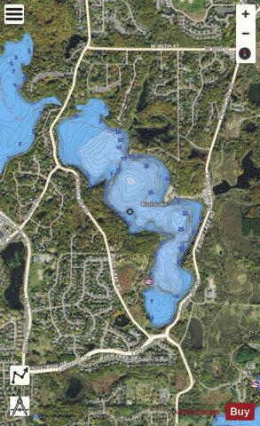 Bush depth contour Map - i-Boating App - Satellite