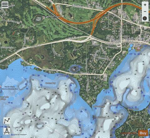 Peavey depth contour Map - i-Boating App - Satellite