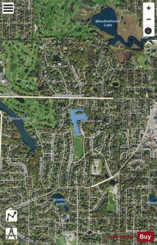 Highland Park Pond depth contour Map - i-Boating App - Satellite