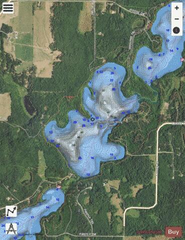 Ninth Crow Wing depth contour Map - i-Boating App - Satellite