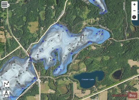 Eleventh Crow Wing (East) depth contour Map - i-Boating App - Satellite