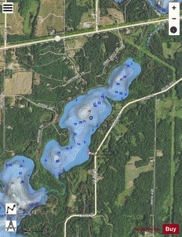 Tenth Crow Wing depth contour Map - i-Boating App - Satellite