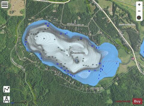 Benedict depth contour Map - i-Boating App - Satellite