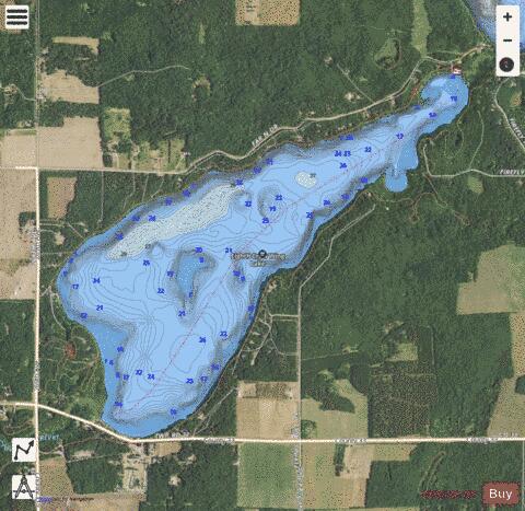 Eighth Crow Wing depth contour Map - i-Boating App - Satellite
