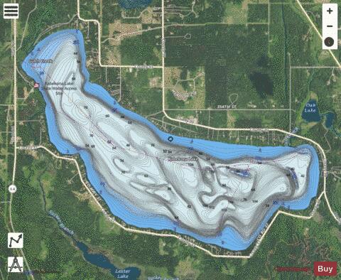 Kabekona depth contour Map - i-Boating App - Satellite