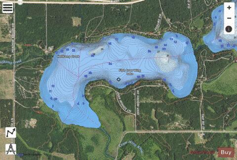 Fifth Crow Wing depth contour Map - i-Boating App - Satellite