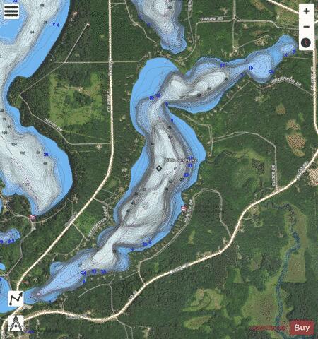 Little Sand depth contour Map - i-Boating App - Satellite