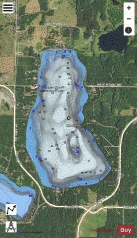 Blue depth contour Map - i-Boating App - Satellite