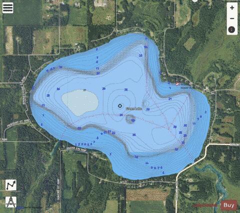 Green depth contour Map - i-Boating App - Satellite