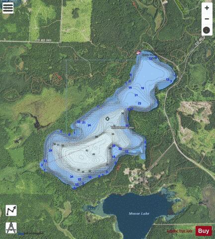 Thistledew depth contour Map - i-Boating App - Satellite
