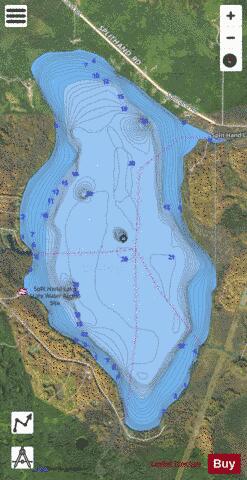 Split Hand depth contour Map - i-Boating App - Satellite