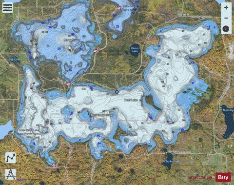 Deer depth contour Map - i-Boating App - Satellite