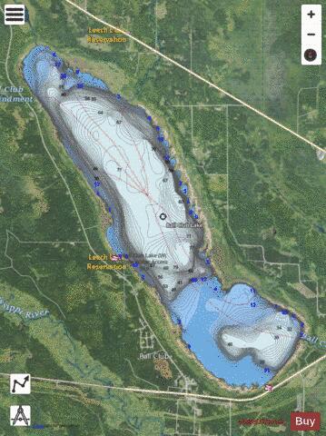 Ball Club depth contour Map - i-Boating App - Satellite