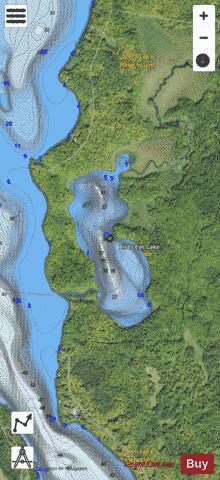 Bird's Eye depth contour Map - i-Boating App - Satellite