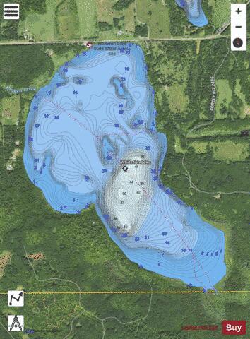 Whitefish depth contour Map - i-Boating App - Satellite