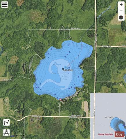 Eleven depth contour Map - i-Boating App - Satellite