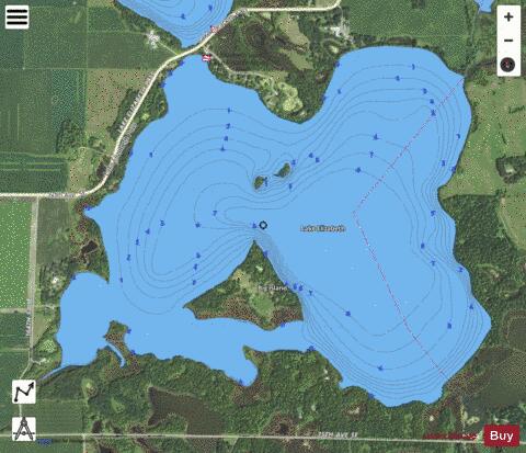 Elizabeth (Main Lake) depth contour Map - i-Boating App - Satellite