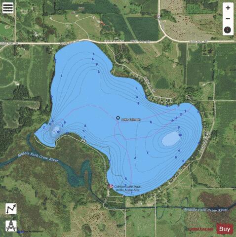 Calhoun depth contour Map - i-Boating App - Satellite