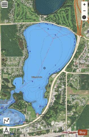 Willmar depth contour Map - i-Boating App - Satellite