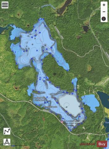 Dumbbell depth contour Map - i-Boating App - Satellite
