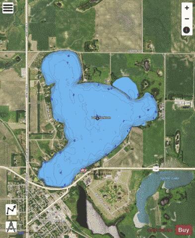 Yankton depth contour Map - i-Boating App - Satellite