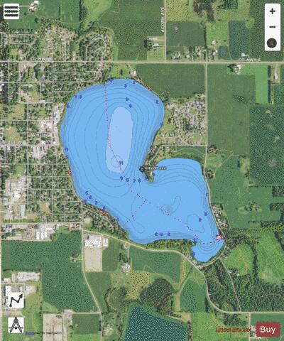 Winsted depth contour Map - i-Boating App - Satellite
