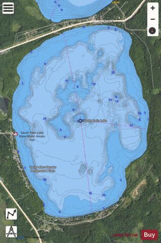 South Twin depth contour Map - i-Boating App - Satellite