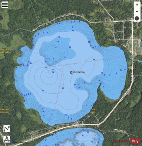 North Twin depth contour Map - i-Boating App - Satellite