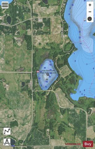 Little Swan depth contour Map - i-Boating App - Satellite
