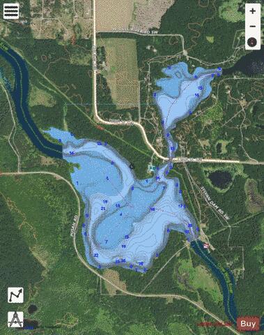 Sylvan depth contour Map - i-Boating App - Satellite