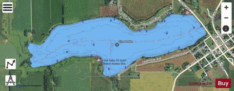 Lime depth contour Map - i-Boating App - Satellite