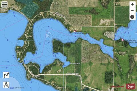 Bloody depth contour Map - i-Boating App - Satellite