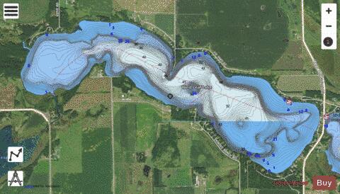 West Leaf depth contour Map - i-Boating App - Satellite