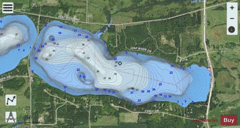 East Leaf depth contour Map - i-Boating App - Satellite